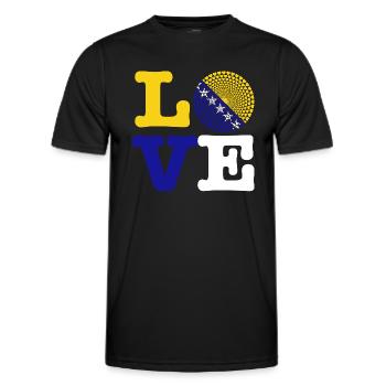 coeur bosnie - T-shirt sport Homme - noir - Devant - AI Model Male 178 dark (178cm)