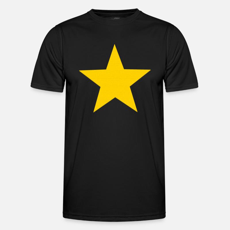 Stjerne gul stjerne - Funktionsshirt til herrer - sort