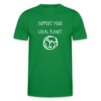 support your local planet - Männer Funktions-T-Shirt - Kelly Green - Vorne - AI Model Male 178 dark (178cm)