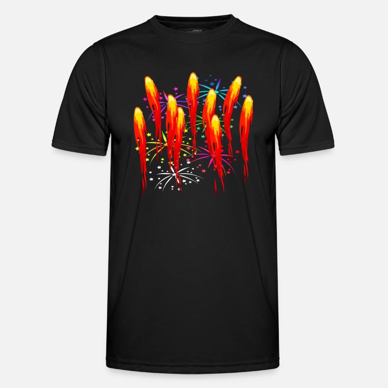 Feuer firework fire Feuerwerk - Männer Funktions-T-Shirt - Schwarz