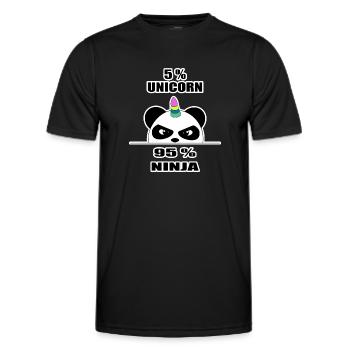 Panda Ninja, unicorn shirt, lustiges Tier, cool - Männer Funktions-T-Shirt - Schwarz - Vorne - AI Model Male 178 dark (178cm)