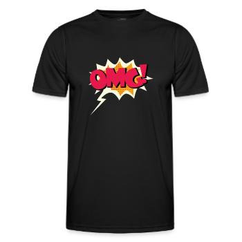 omg comic lettering - Männer Funktions-T-Shirt - Schwarz - Vorne - AI Model Male 178 dark (178cm)