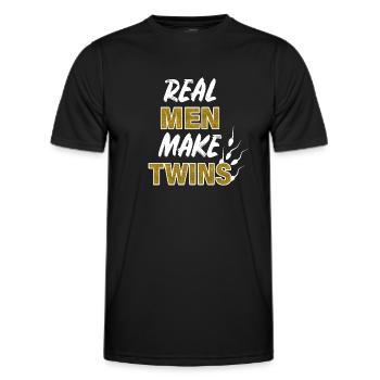 Zwillinge Echte Maenner machen Zwillinge t shirt - Männer Funktions-T-Shirt - Schwarz - Vorne - AI Model Male 178 dark (178cm)