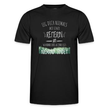 Pferd Reiterin Wald Reiterspruch t shirt - Männer Funktions-T-Shirt - Schwarz - Vorne - AI Model Male 178 dark (178cm)