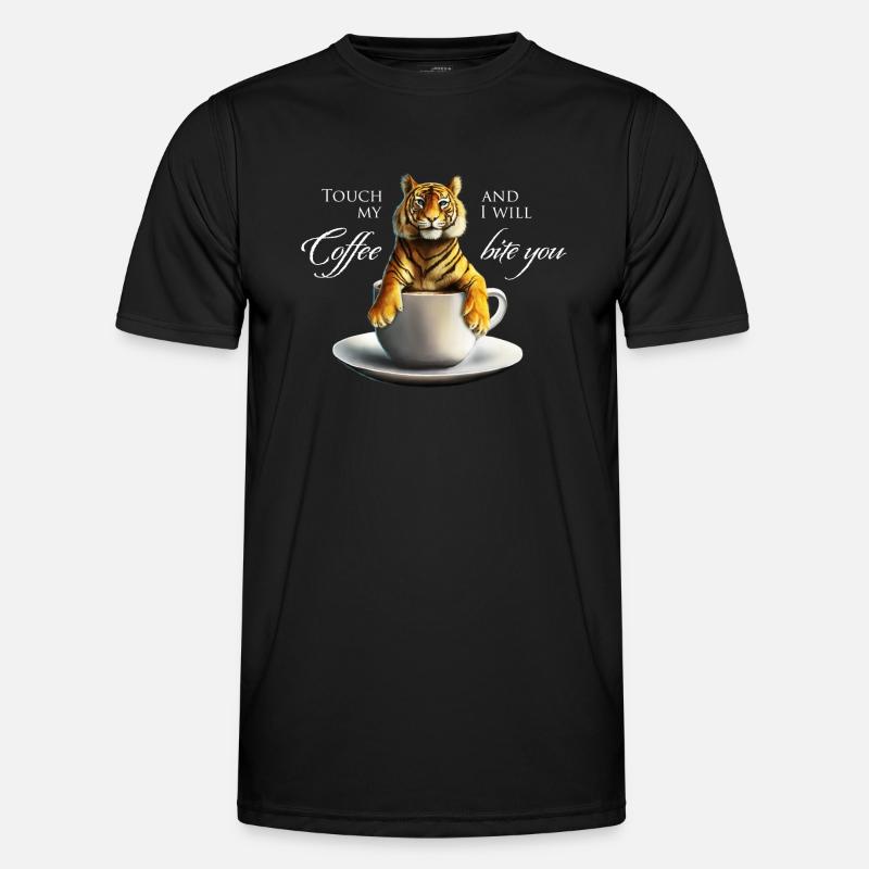Touch my Coffee and I will bite you - Männer Funktions-T-Shirt - Schwarz