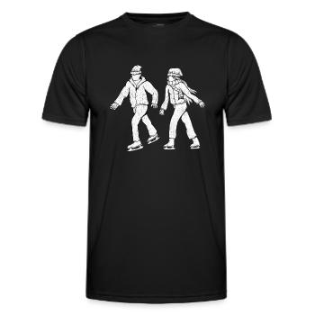 Schlittschuh Läufer - Männer Funktions-T-Shirt - Schwarz - Vorne - AI Model Male 178 dark (178cm)