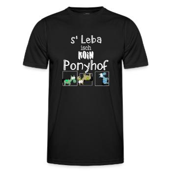 schwäbisch dialekt - s leba isch koin Ponyhof - Männer Funktions-T-Shirt - Schwarz - Vorne - AI Model Male 178 dark (178cm)