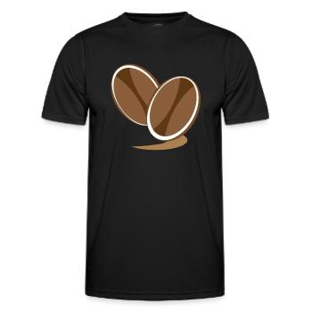 Kaffeetasse Bohnen - Männer Funktions-T-Shirt - Schwarz - Vorne - AI Model Male 178 dark (178cm)