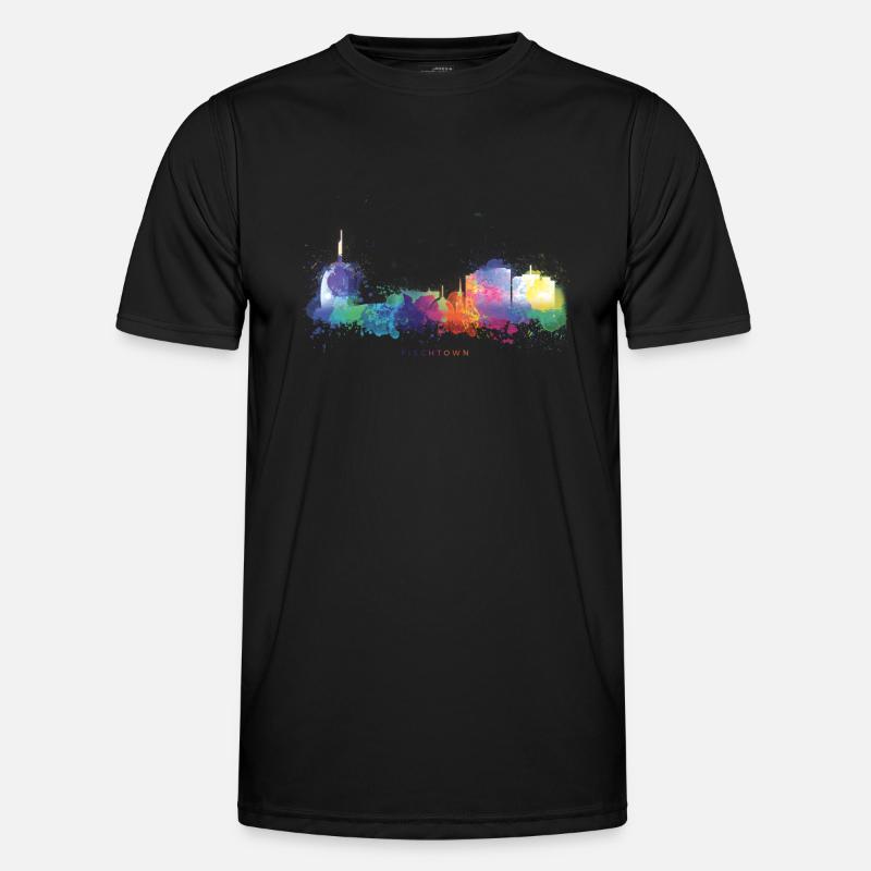 Fischtown Bremerhaven Skyline Sprayed - Männer Funktions-T-Shirt - Schwarz
