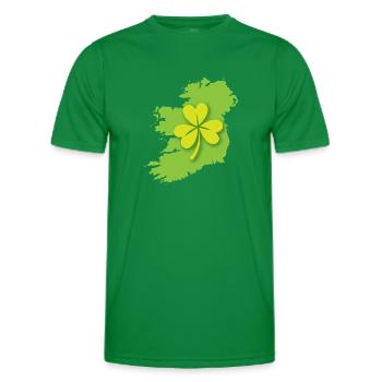 Ireland Irish map with shamrock - Men's Functional T-Shirt - kelly green - Front - AI Model Male 178 dark (178cm)