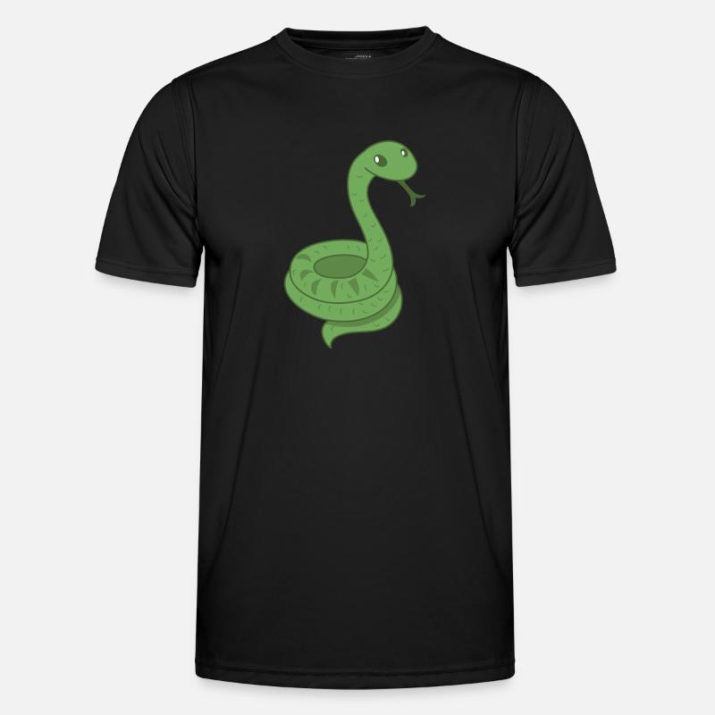Serpent vert (snek) avec la langue sortie T-shirt sport Homme