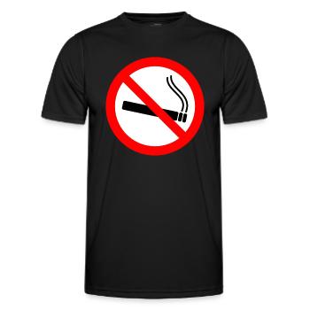 Aucun signe de fumer - T-shirt sport Homme - noir - Devant - AI Model Male 178 dark (178cm)