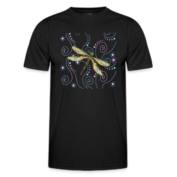 Libellule - T-shirt sport Homme - noir - Devant - AI Model Male 178 dark (178cm)
