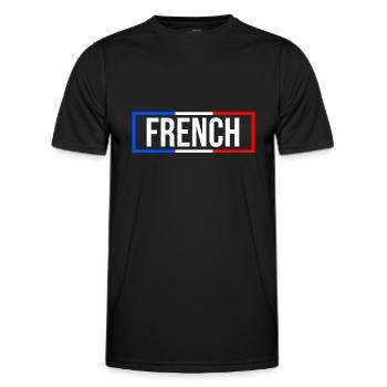 France drapeau bleu blanc rouge - T-shirt sport Homme - noir - Devant - AI Model Male 178 dark (178cm)