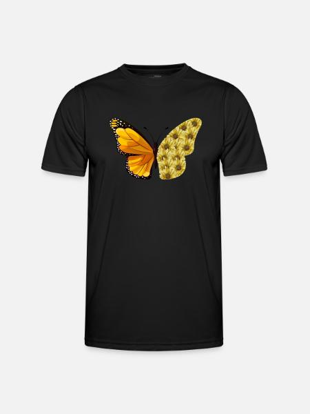 Butterfly Sunflower - Men's Functional T-Shirt - black