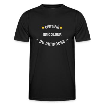 Certifié bricoleur du dimanche - T-shirt sport Homme - noir - Devant - AI Model Male 178 dark (178cm)