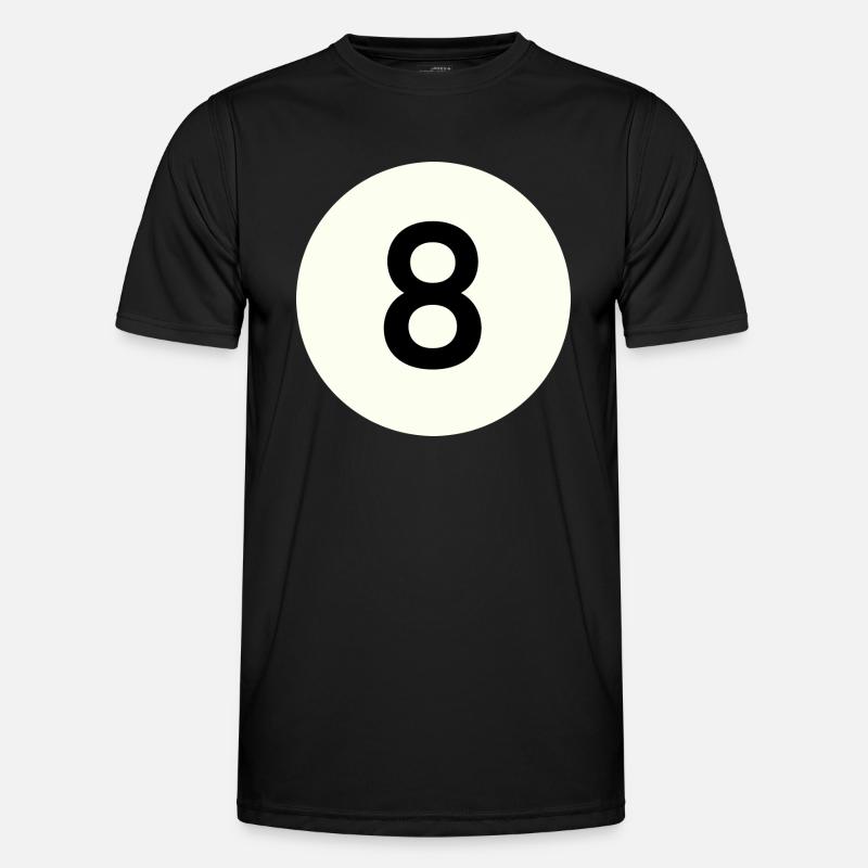 Billard Billardkugel Nr. 8 - Männer Funktions-T-Shirt - Schwarz