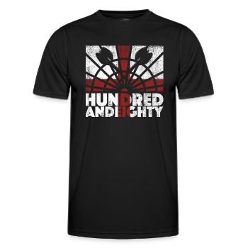 Fléchettes Hundred and eighty 180 Angleterre Fléchettes - T-shirt sport Homme - noir - Devant - AI Model Male 178 dark (178cm)