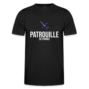 Patrouille de France meeting aérien armée de l'air - T-shirt sport Homme - noir - Devant - AI Model Male 178 dark (178cm)