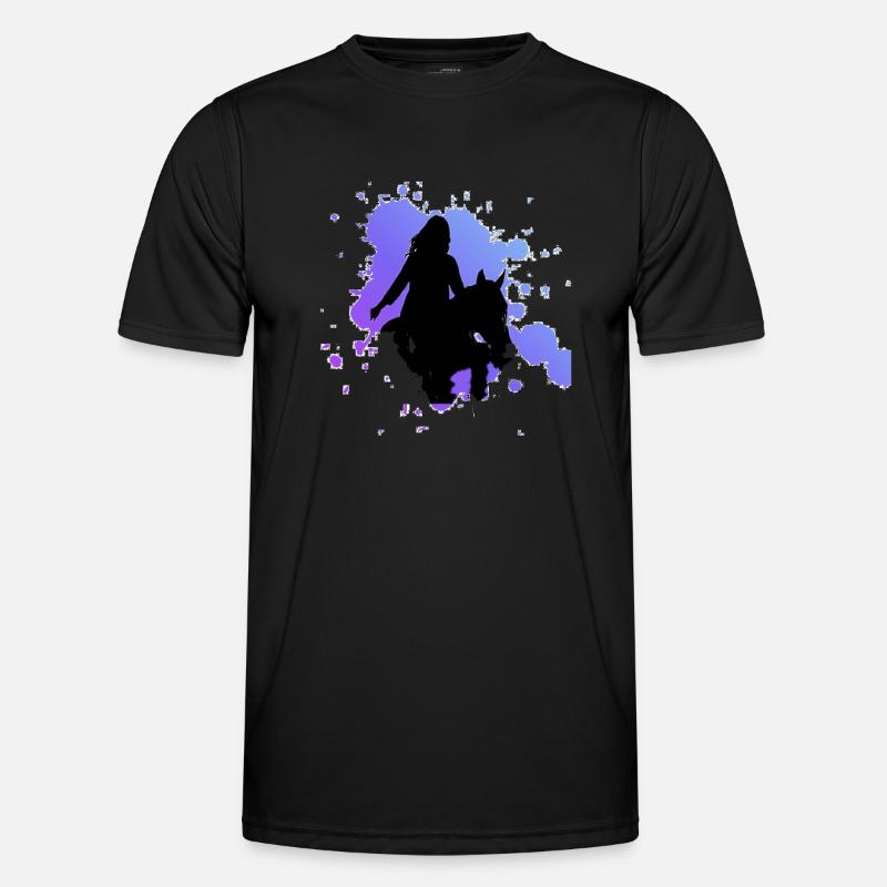 Pferd - Männer Funktions-T-Shirt - Schwarz