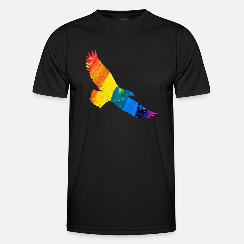 Rainbow Eagle Gift Idea - Men's Functional T-Shirt - black
