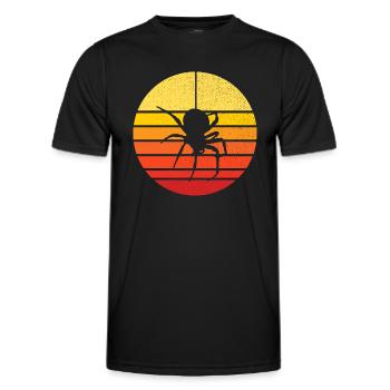 Spinnen und Sonnenuntergang - Natur und Insekt - Männer Funktions-T-Shirt - Schwarz - Vorne - AI Model Male 178 dark (178cm)
