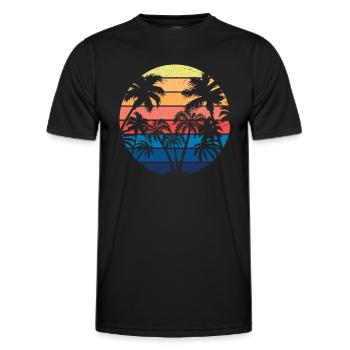 Sunshine & Palm Trees - Holiday SUN - Männer Funktions-T-Shirt - Schwarz - Vorne - AI Model Male 178 dark (178cm)