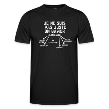 Je ne suis pas juste un gamer geek cadeau - T-shirt sport Homme - noir - Devant - AI Model Male 178 dark (178cm)