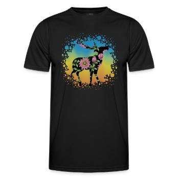 Cerf - T-shirt sport Homme - noir - Devant - AI Model Male 178 dark (178cm)
