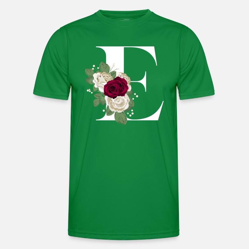 Buchstabe E geblümt Männer Funktions-T-Shirt