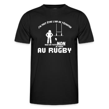 Rugby passion sport cadeau - T-shirt sport Homme - noir - Devant - AI Model Male 178 dark (178cm)