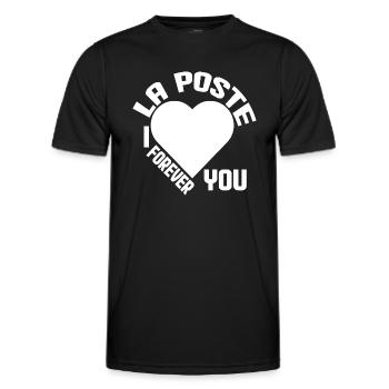 la poste je t'aime pour toujours - T-shirt sport Homme - noir - Devant - AI Model Male 178 dark (178cm)