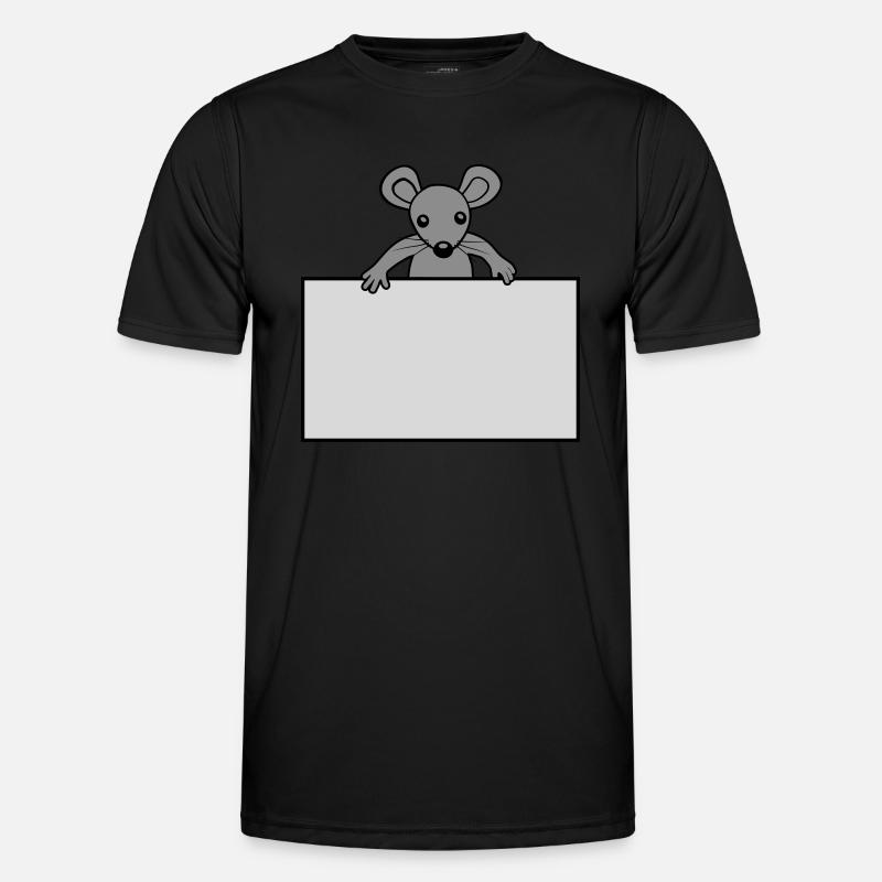 Mouse with shield - Men's Functional T-Shirt - black