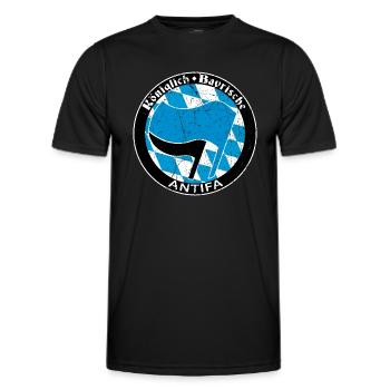 antifa - Männer Funktions-T-Shirt - Schwarz - Vorne - AI Model Male 178 dark (178cm)