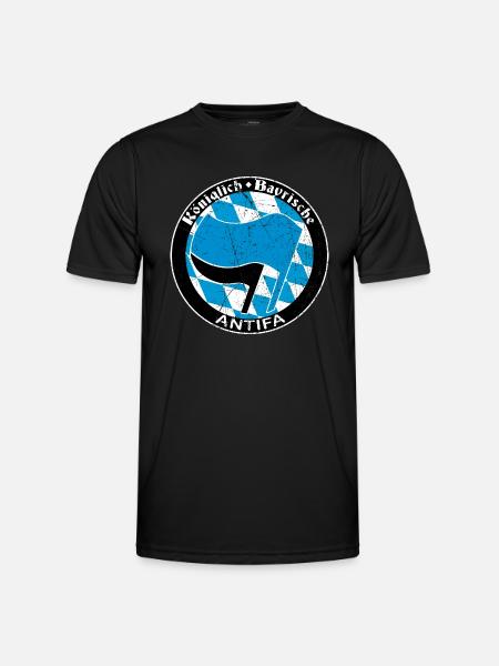 antifa - Männer Funktions-T-Shirt - Schwarz