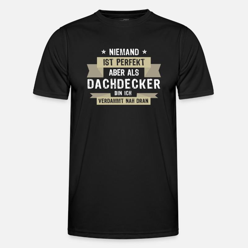 Cooler Dachdecker Spruch - Männer Funktions-T-Shirt - Schwarz