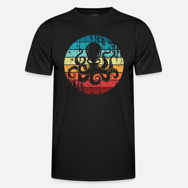 octopus octopuses squid squid - Men's Functional T-Shirt - black