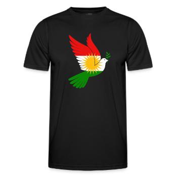 Pigeon Kurdistan Paix - T-shirt sport Homme - noir - Devant - AI Model Male 178 dark (178cm)