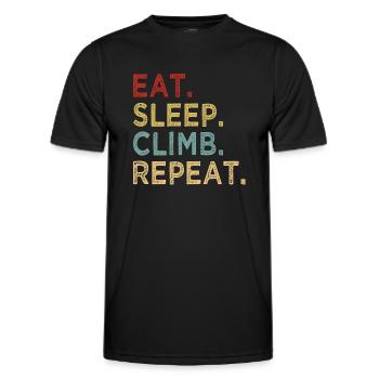 Eat Sleep Climb Repeat - Escalade - Sport Klettern - T-shirt sport Homme - noir - Devant - AI Model Male 178 dark (178cm)
