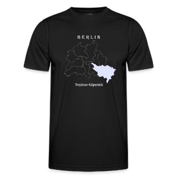 Plan de la ville Berlin Treptow Köpenick Carte - T-shirt sport Homme - noir - Devant - AI Model Male 178 dark (178cm)