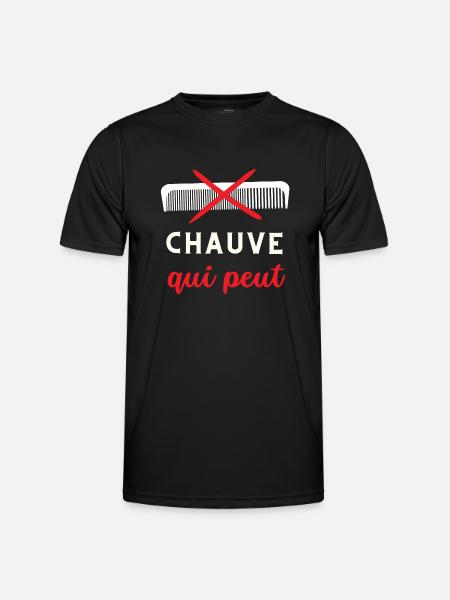 CHAUVE QUI PEUT - T-shirt sport Homme - noir