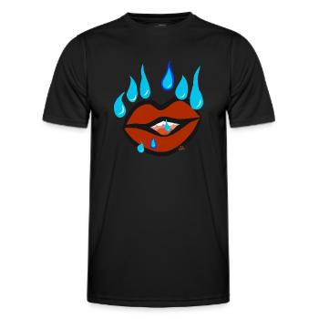 Lips seek tears v11.00 - Men's Functional T-Shirt - black - Front - AI Model Male 178 dark (178cm)