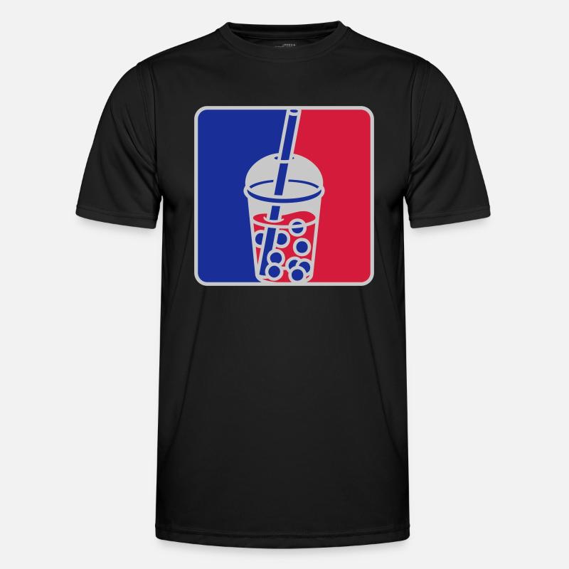 Red Blue Bubble Tea - Men's Functional T-Shirt - black