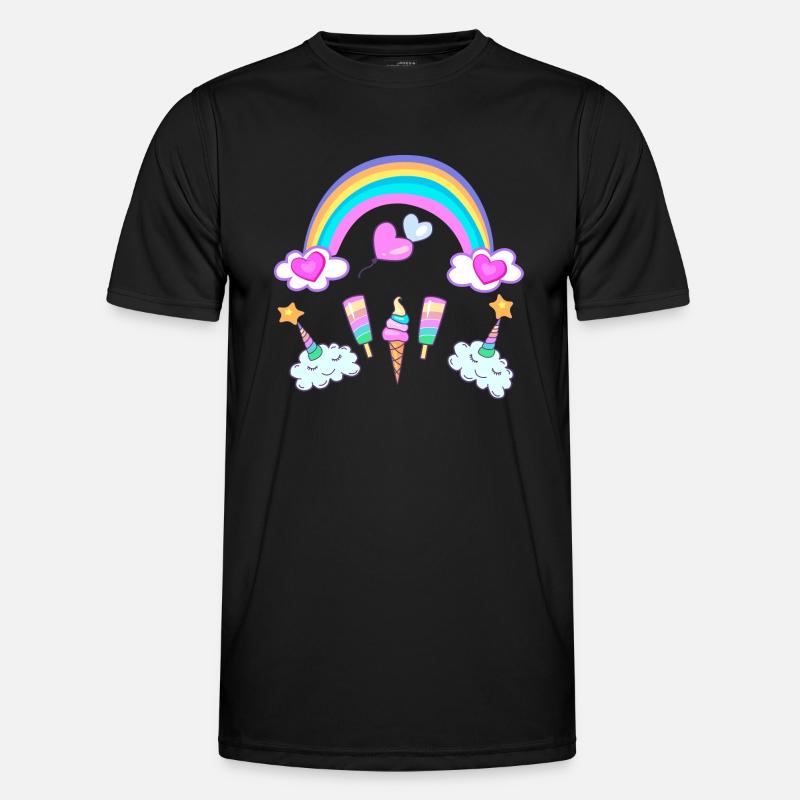 Eishorn Regenbogen Männer Funktions-T-Shirt