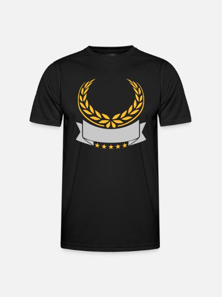 Banner Laurel Wreath Stars Empty - Men's Functional T-Shirt - black