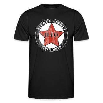 Antifaschistische Aktion Hamburg - Männer Funktions-T-Shirt - Schwarz - Vorne - AI Model Male 178 dark (178cm)