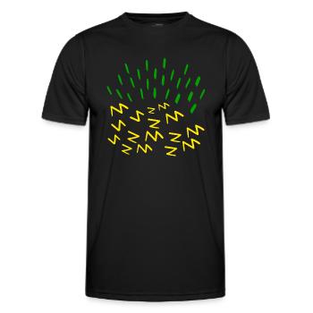 Gelber und grüner Gewitter und Energie - Männer Funktions-T-Shirt - Schwarz - Vorne - AI Model Male 178 dark (178cm)