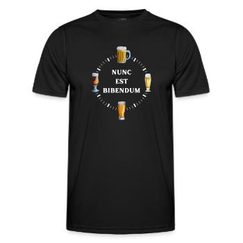 Horloge à Bière Nunc est Bibendum - T-shirt sport Homme - noir - Devant - AI Model Male 178 dark (178cm)