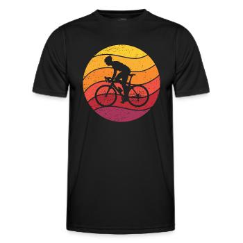 Rennradfahrer Retro Style Vintage - Männer Funktions-T-Shirt - Schwarz - Vorne - AI Model Male 178 dark (178cm)