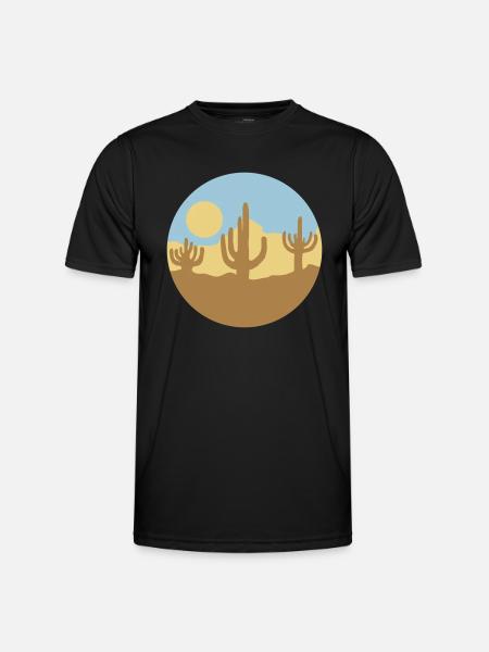 Sun Desert Landscape Silhouette - Men's Functional T-Shirt - black